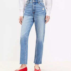 LOFT - Fresh Cut High Rise Straight Jeans in Light Vintage Wash - Size 25